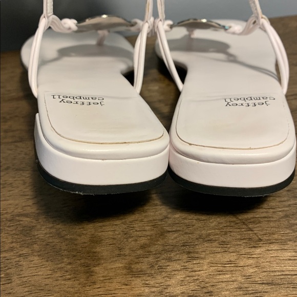 Jeffrey Campbell EUC Chance White Sz 8 Slingback Sandal Adjustable Strap Thong - Picture 7 of 12